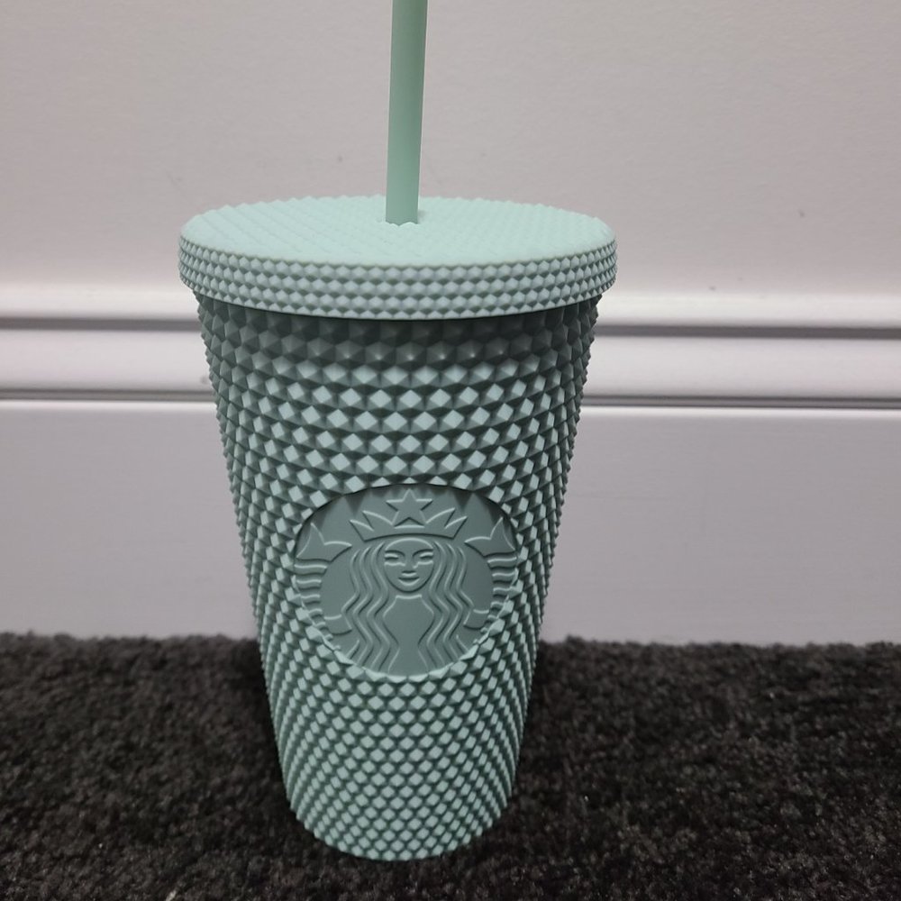 BRAND NEW Starbucks 2021 Holiday Matte Mint Green Studded Tumbler 16oz